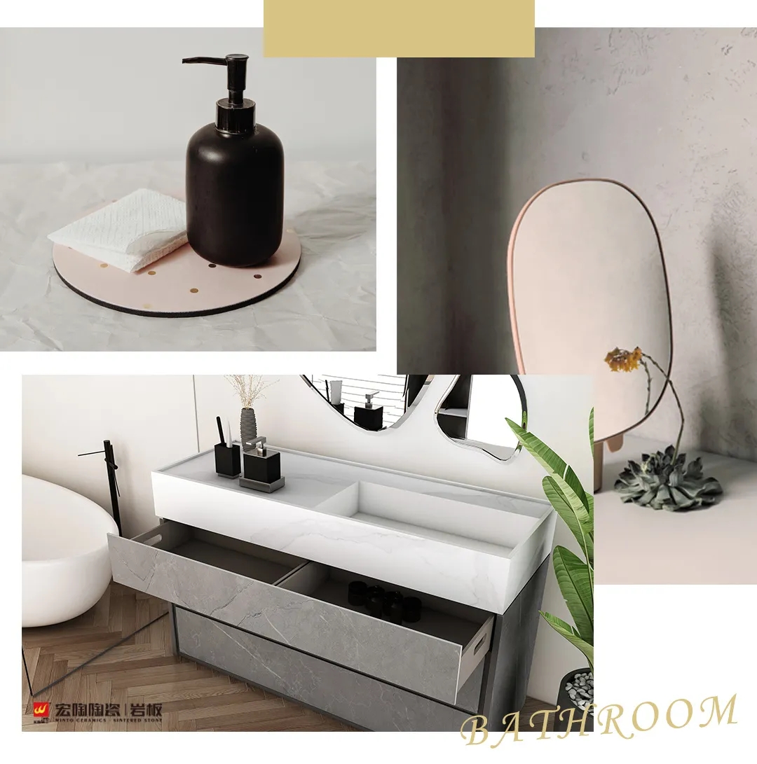 宏陶岩板15-TG2680A007+9-TPG2412A007+TG60114卫浴空间装修效果图